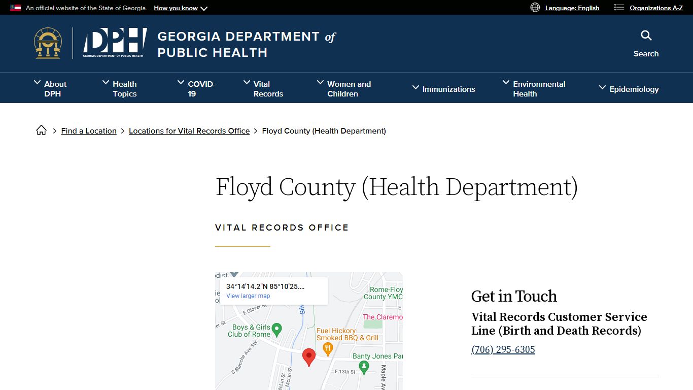 Floyd County (Health Department) - Georgia Department of ...